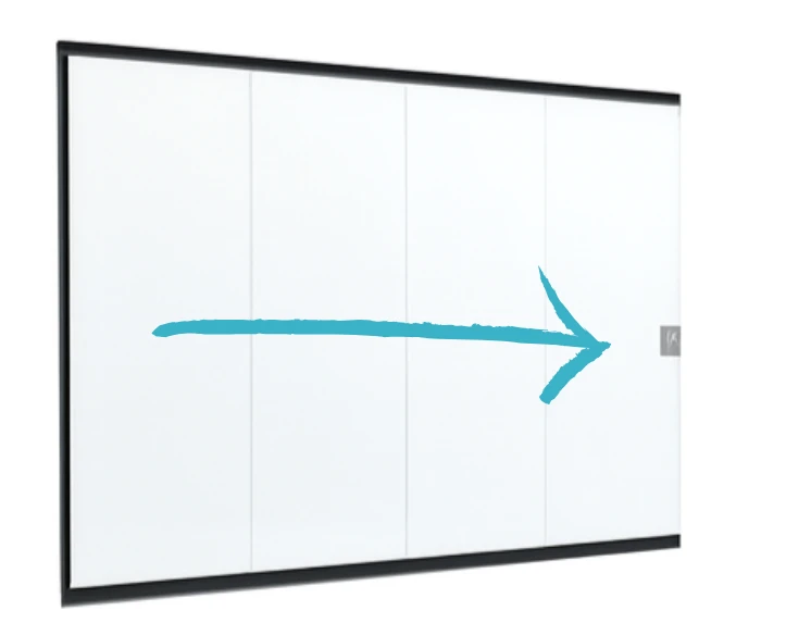 Glazen Schuifwand Basismodel Vaste Handgreep Rechts 362 x 224 cm - Afbeelding 1